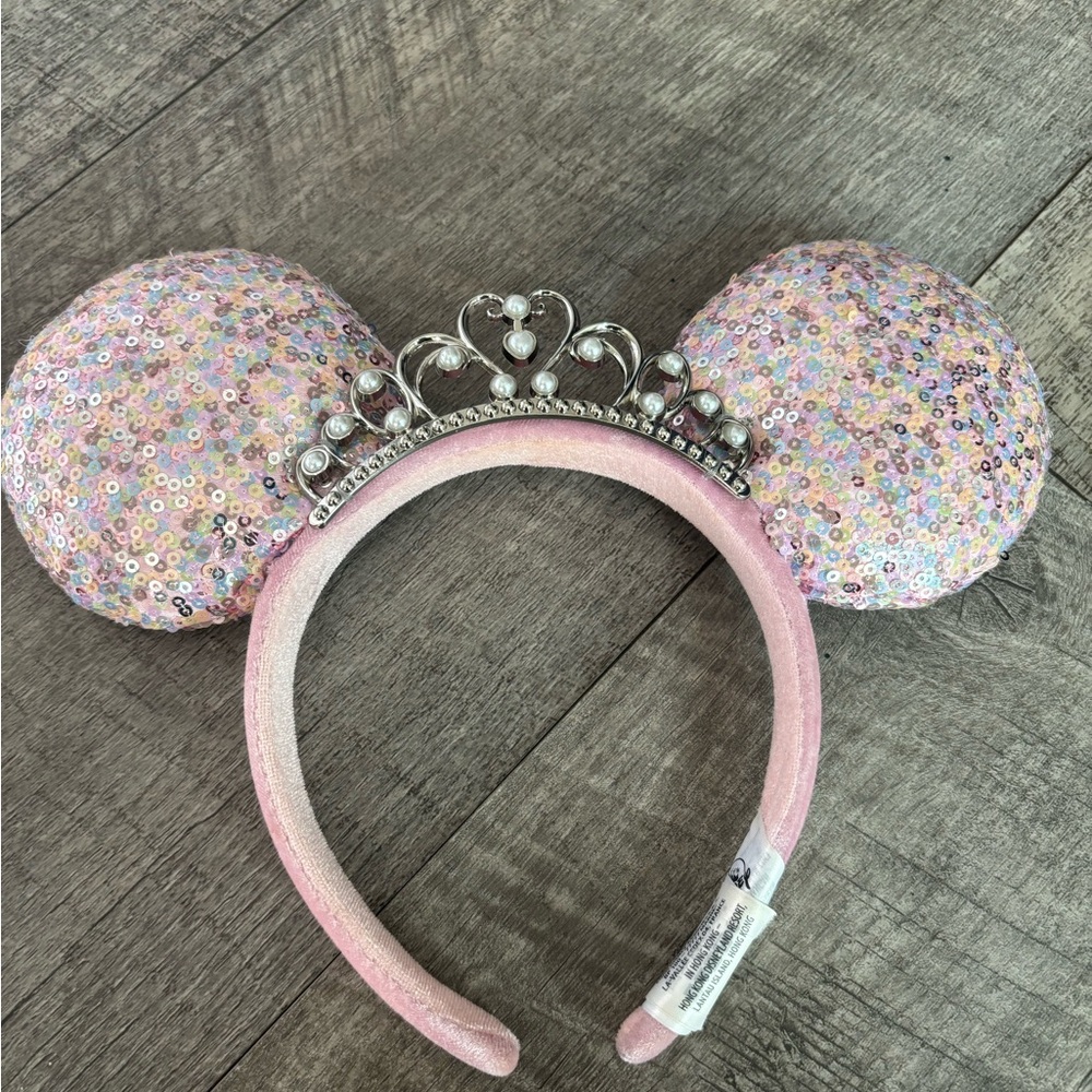 Disney Multicolor Sequin Minnie Ears with Silver Tiara